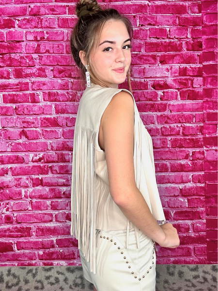 Boho Vegan Leather Fringe Vest
