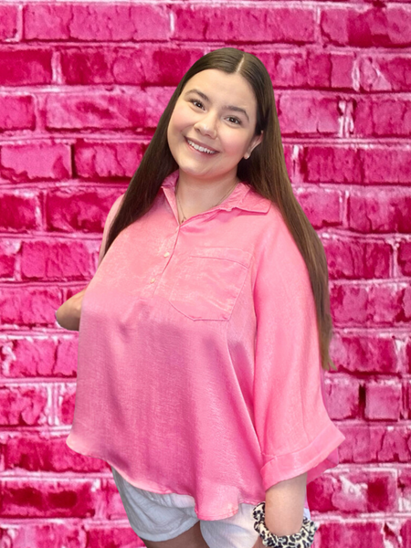 Plus Pink Oversized Tunic Top