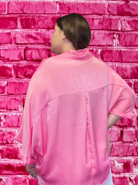 Plus Pink Oversized Tunic Top