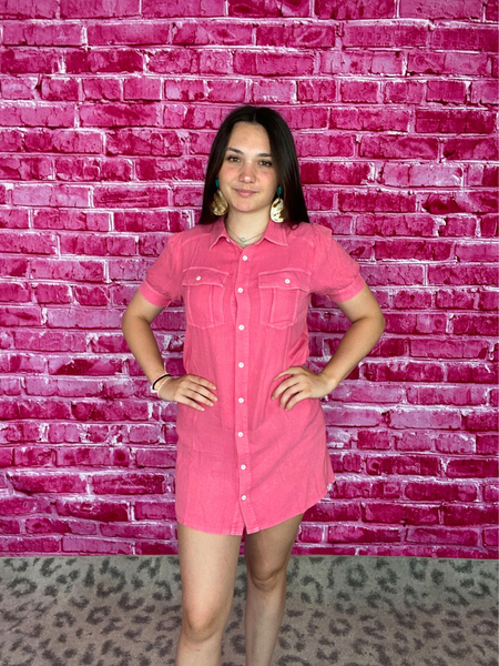 Shirt Dress - 2 Colors!