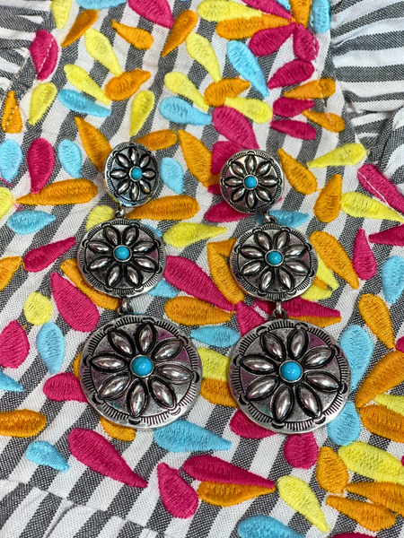 Triple Concho Earrings