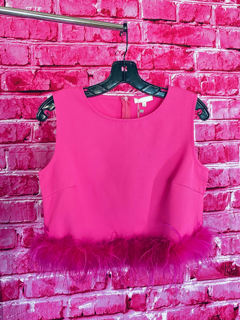 Hot-Pink Feather Top