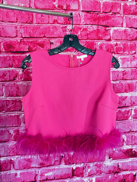Hot-Pink Feather Top