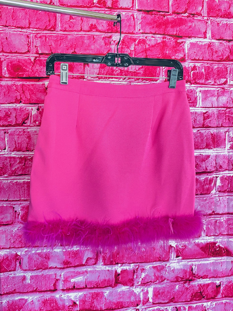 Hot-Pink Feather Skirt