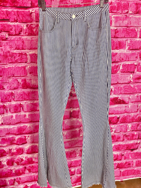 Thin Stripe Flare Jeans