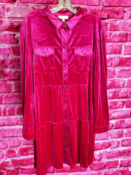 Tiered Velvet Dress - 2 Colors!