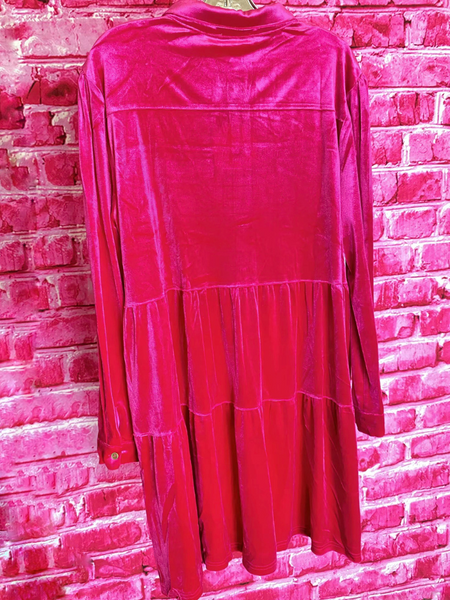Plus Tiered Velvet Dress - 2 Colors!